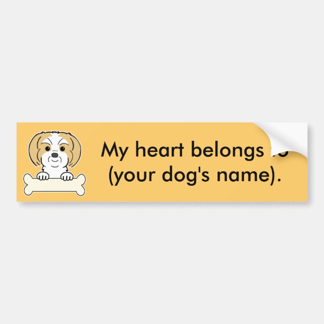 Personalised Shih Tzu Bumper Sticker (Front)