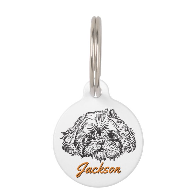 Personalised Shih Tzu Dog Lover Custom Name Pet Tag (Front)