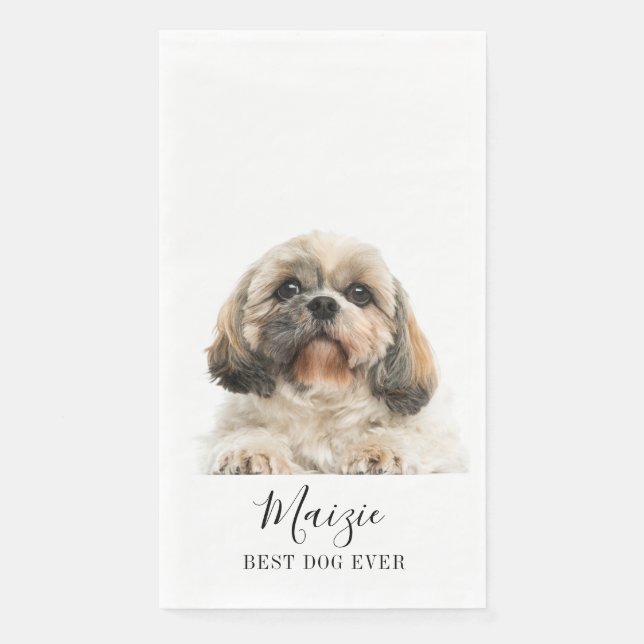 Personalised Shih Tzu Dog Pet Photo Personalised Napkin (Front)