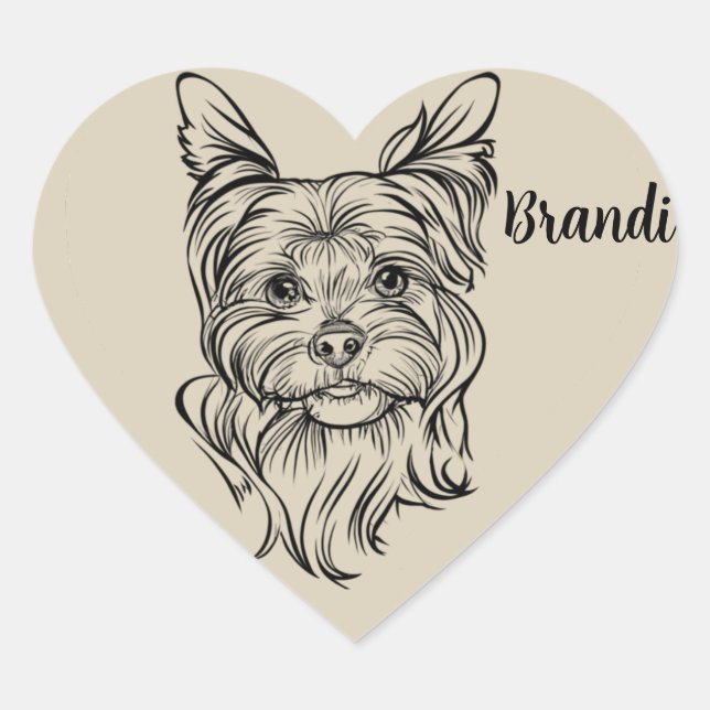 Personalised Shih Tzu Heart Sticker With Pet Name (Front)