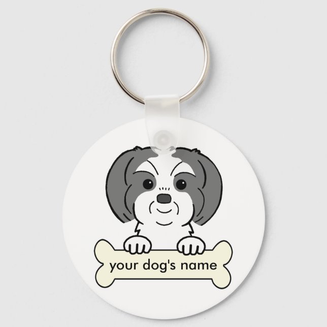 Personalised Shih Tzu Key Ring (Front)