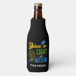 Personalised Shine A Light on Autism Matching Team Bottle Cooler