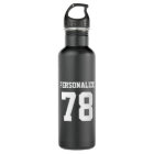 Personalised shiny metallic sports water bottle