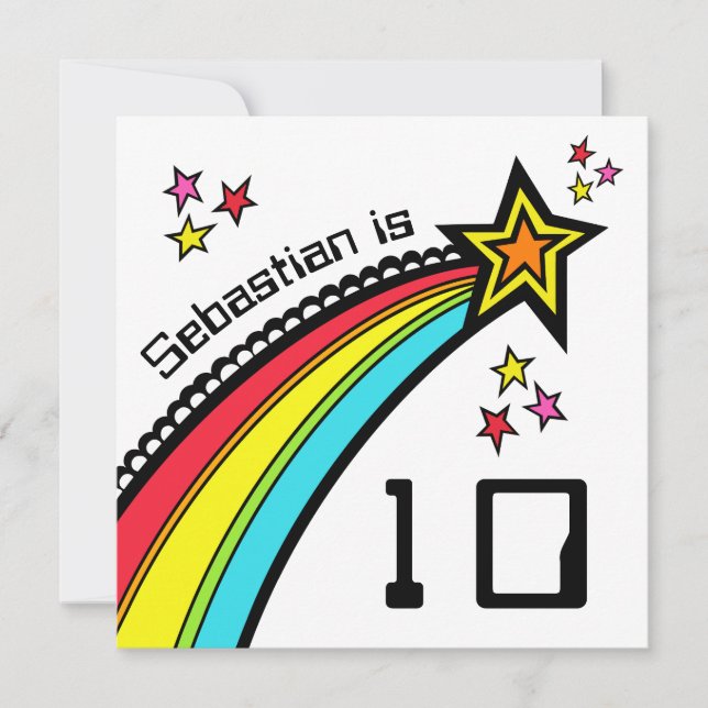 Personalised Shooting Star Birthday Invitation (Front)