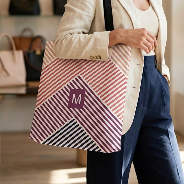 Personalised Shopping Bag With Stripes Art Pattern (Creator Uploaded)
