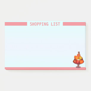 Personalised Shopping List and Fruit Bowl Post-it Notes