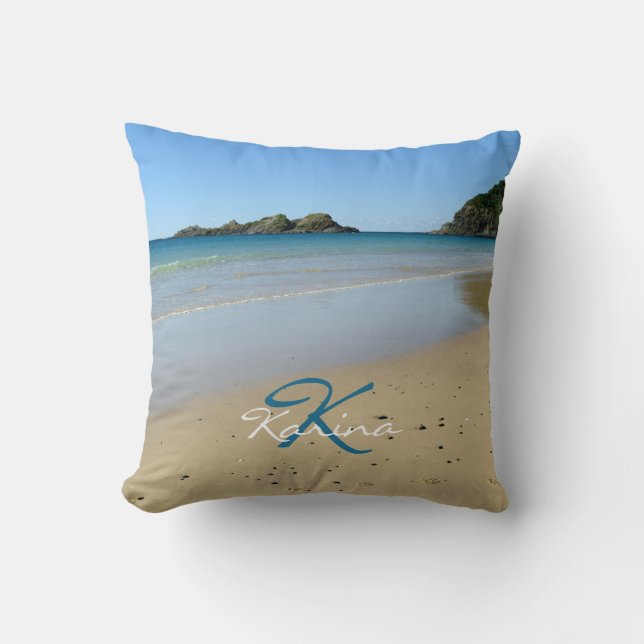 Personalised Shore Beach  Throw Pillow (Front)