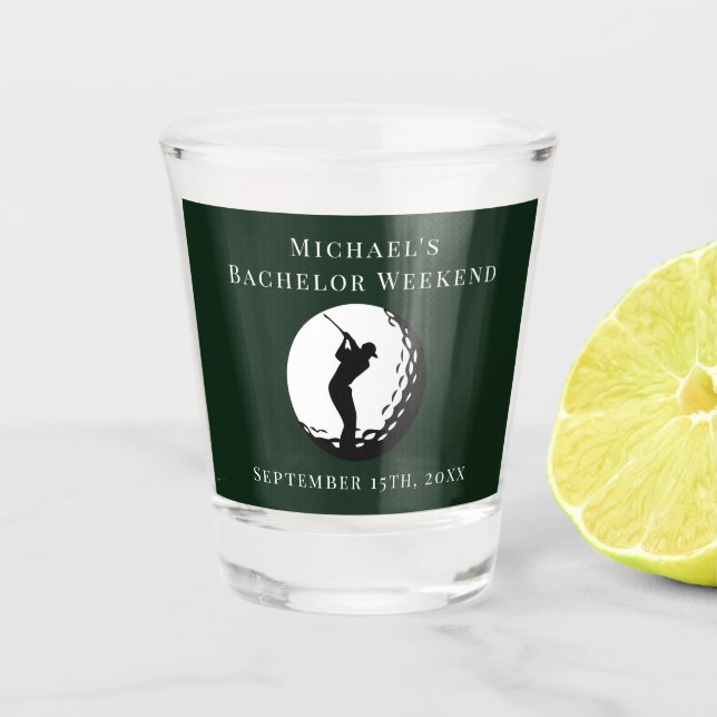 Personalised Shot Glass | Bachelor Golf Weekend (Front)