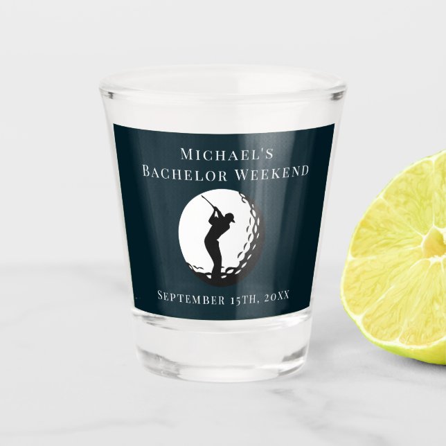 Personalised Shot Glass | Bachelor Golf Weekend (Front)