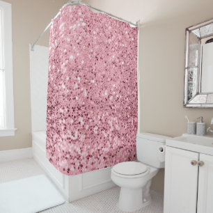Personalised Shower Curtain Rose Gold Glitter