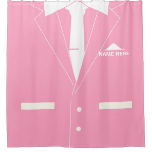 Personalised Shower Curtain with Suit Custom Name