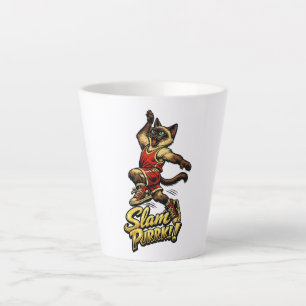 Personalised Siamese Basketball Cat Latte Mug