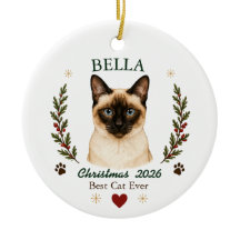 Personalised Siamese Cat Christmas