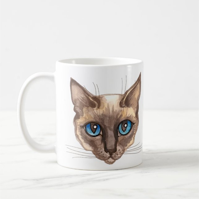 Personalised Siamese cat Coffee Mug (Left)