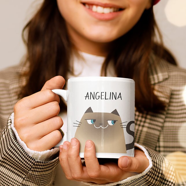Personalised Siamese Cat Mug Custom Name (Creator Uploaded)