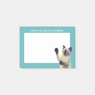 Personalised Siamese Kitten Teal Blue Post-it Notes