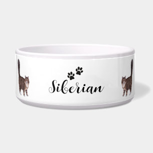 Personalised Siberian Cat Bowl with Name & Breed 