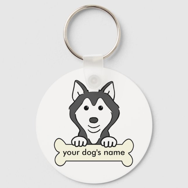 Personalised Siberian Husky Key Ring (Front)