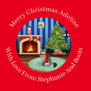 Personalised Siberian Kitty Cat Christmas Wrapping Paper