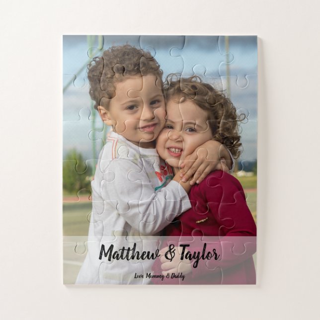 Personalised Siblings Photo Gift Jigsaw Puzzle (Vertical)