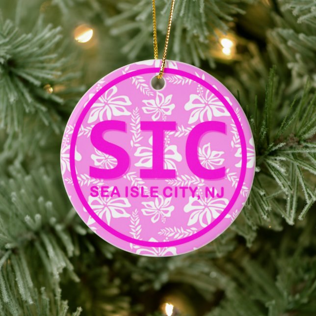 Personalised SIC Sea Isle City NJ Pink Ornament (Tree)
