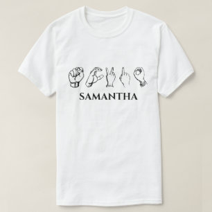 Personalised Sign Language Shirt, Custom Name T-Shirt