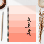 Personalised Signature Colour Block Coral 2024 Planner<br><div class="desc">This trendy modern design features five colour block stripes in gradient tints from light to medium coral. Personalise it with your name in vertical black signature handwriting script.</div>