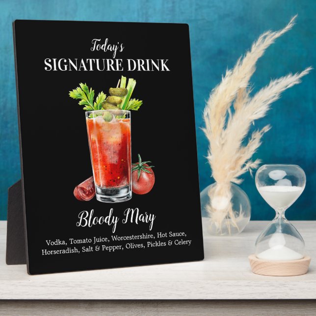 Personalised Signature Drink Bloody Mary Cocktail  Plaque (Side)