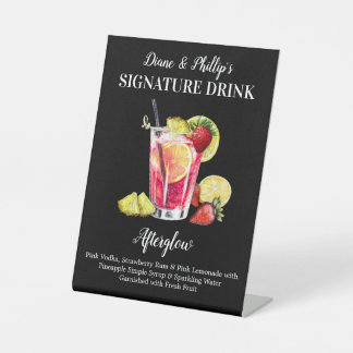 Personalised Signature Drink Rum Tropical Drink Pedestal Sign