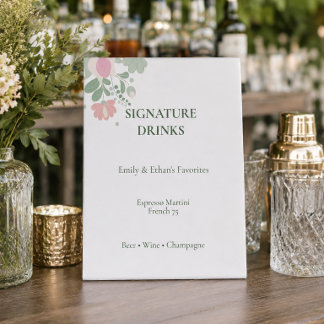 Personalised Signature Drinks Wedding Sign
