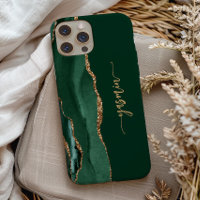 Personalised Signature Emerald Green Gold Agate