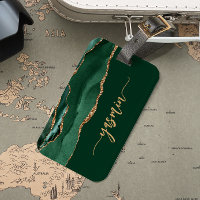 Personalised Signature Emerald Green Gold Agate