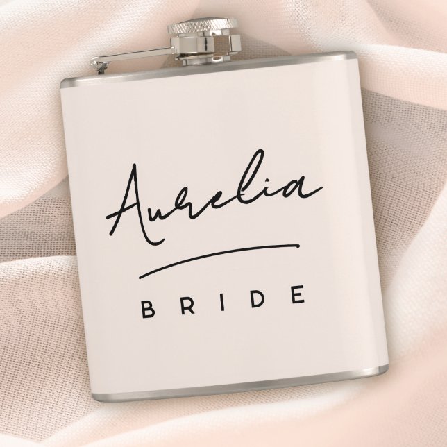 Personalised Signature Name Pink Bachelorette Hip Flask (Creator Uploaded)