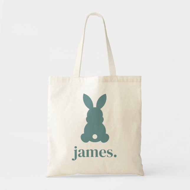 Personalised Silhouette Easter Bunny Tote Bag (Front)