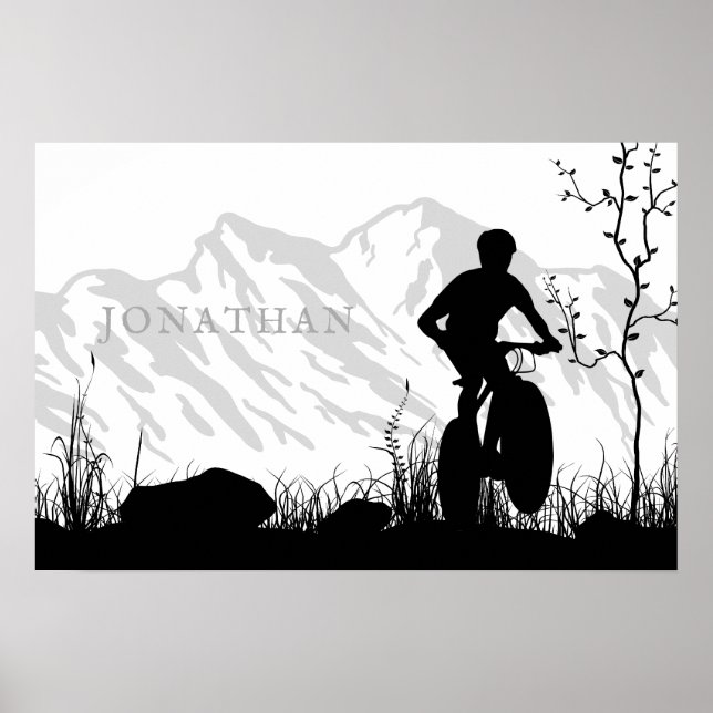 Personalised Silhouette Mountain Bike Poster (Front)