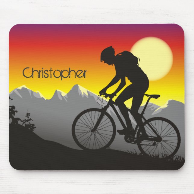 Personalised Silhouette Mountin Bike Mousepad (Front)