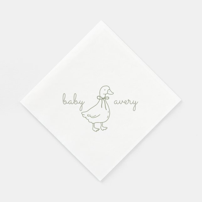 Personalised Silly Goose Baby Shower  Baby Shower Napkin (Corner)