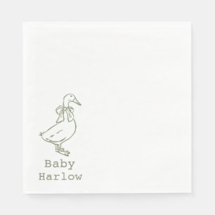 Personalised Silly Goose Baby Shower Napkin