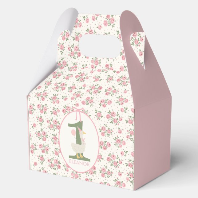 Personalised Silly Goose First Birthday Favour Box (Front)