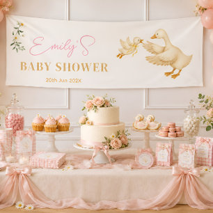 Personalised Silly Goose Girl Baby Shower Banner