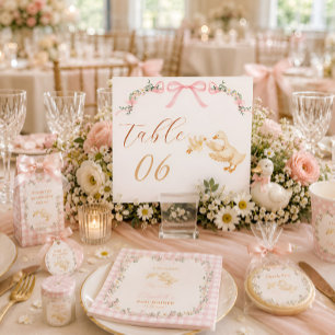 Personalised Silly Goose Girl Baby Shower Table Number