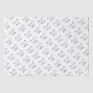 Personalised Silver and White Wedding, Couple Tissue Paper