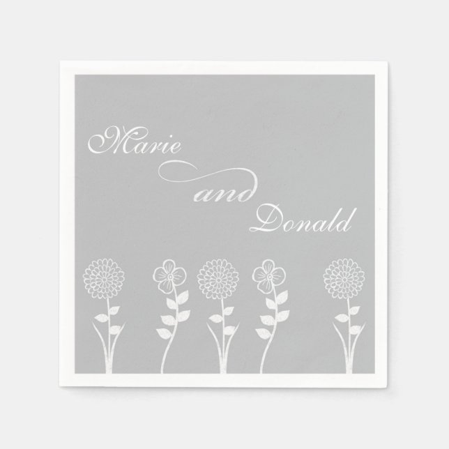 Personalised Silver Anniversary Napkins (Front)