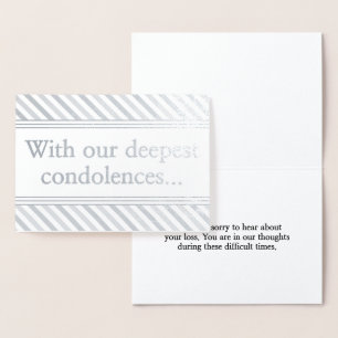 Personalised Silver Foil Condolences Card