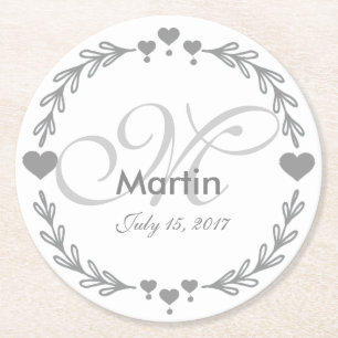 Personalised Silver Heart Wedding Favour Coasters