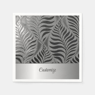 Personalised Silver Leaf Motif 2 Napkin