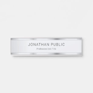 Personalised Silver Look Template Modern Elegant Door Sign