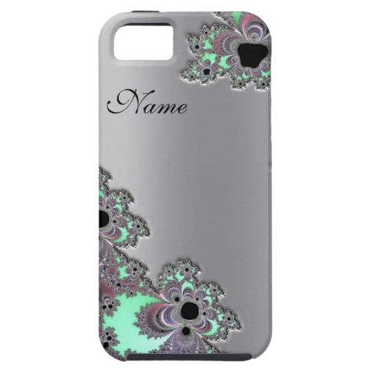 Personalised Silver Metallic Fractal iPhone 5 Case