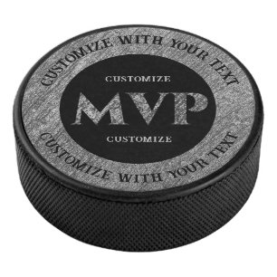 Personalised Silver MVP Hockey Puck