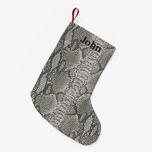 Personalised Silver Snake Skin Christmas Stocking